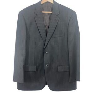 Joseph Feiss Mens 44S Jacket Sport Coat Blazer Brown Stripe 100% Wool 2 Button